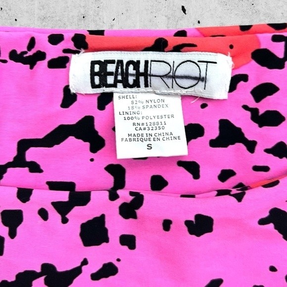 Beach Riot Pink & Orange Leopard Swim Bottoms Size Small - Picture 3 of 3